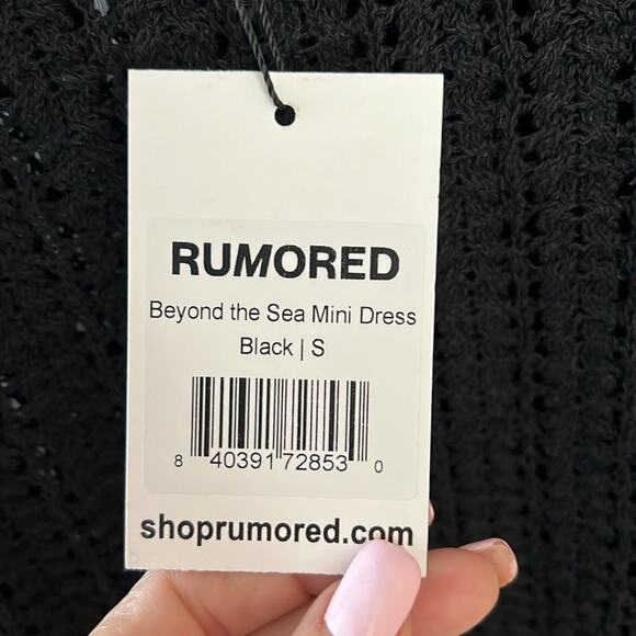 NWT $128 RUMORED Beyond the sea black mini dress S - Picture 5 of 10